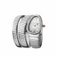 Triple‑Wrap Snake Watch | Diamond‑Set Bezel | Golden